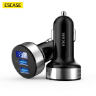 ESCASE ES-CC-39 双USB3.1A 快充版 一拖二 铝合金 电压显示监测 点烟器 电源转换器 不包安装 (个)